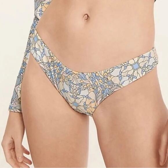 NWT J. Crew Floral Cheeky Curved Waist Bikini Swim Bathing Suit Bottom Small - Picture 1 of 10